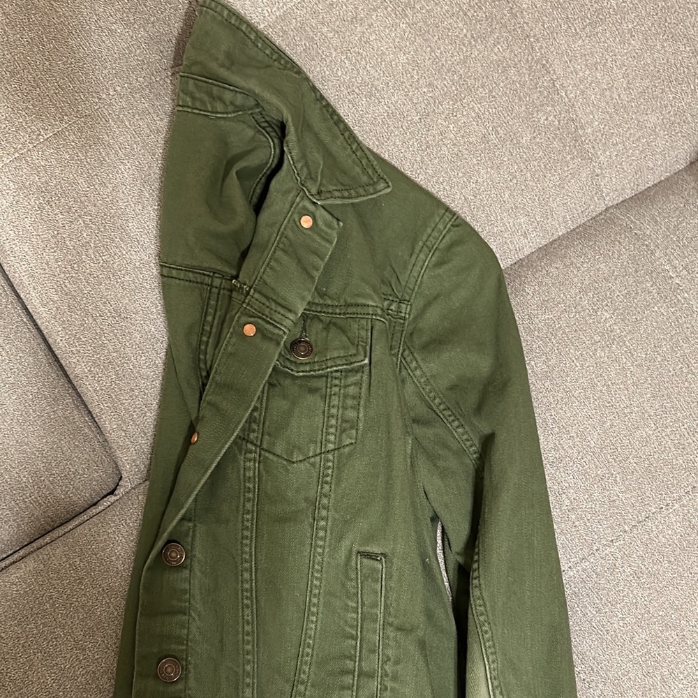Olive green jean jacket